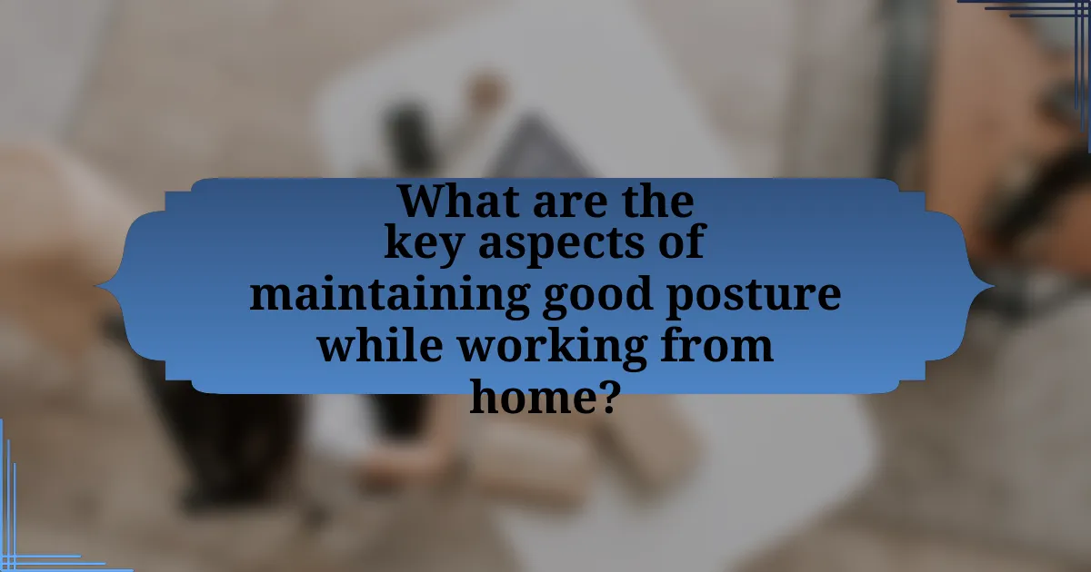 What are the key aspects of maintaining good posture while working from home?