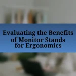 Evaluating the Benefits of Monitor Stands for Ergonomics