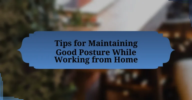 Tips for Maintaining Good Posture While Working from Home