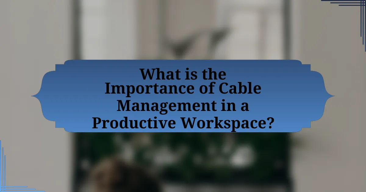 What is the Importance of Cable Management in a Productive Workspace?